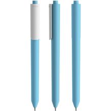 Pigra P03 Push Kugelschreiber (hellblau-weiß) (Art.-Nr. CA788921)