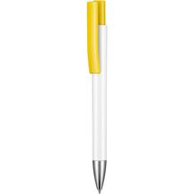Kugelschreiber STRATOS (weiß / zitronen-gelb) (Art.-Nr. CA046875)