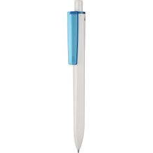 Kugelschreiber RIDGE RECYCLED SOFT (grau recycled/caribic-blau recycled TR/FR (4110)) (Art.-Nr. CA179899)