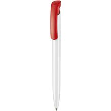 Kugelschreiber CLEAR SHINY (weiß / signal-rot) (Art.-Nr. CA197447)
