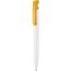 Kugelschreiber CLEAR SHINY (weiß / apricot-gelb) (Art.-Nr. CA229397)