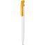 Kugelschreiber CLEAR SHINY (weiß / apricot-gelb) (Art.-Nr. CA229397)