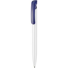 Kugelschreiber CLEAR SHINY (weiß / nacht-blau) (Art.-Nr. CA259187)