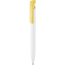 Kugelschreiber CLEAR SHINY (weiß / zitronen-gelb) (Art.-Nr. CA367592)