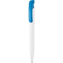 Kugelschreiber CLEAR SHINY (weiß / himmel-blau) (Art.-Nr. CA408057)