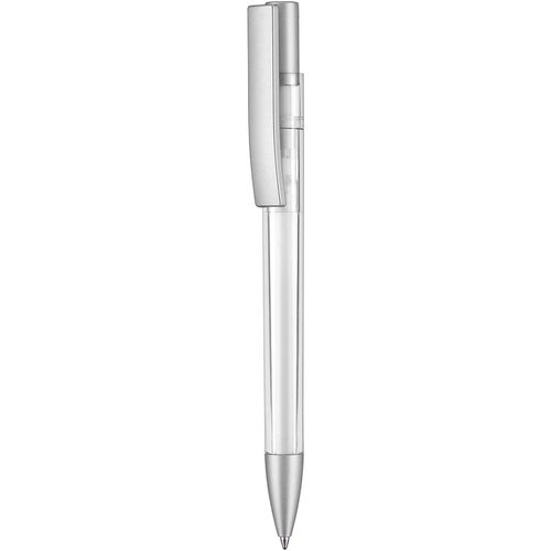 Kugelschreiber STRATOS TRANSPARENT SI (Art.-Nr. CA472359) - Hochwertiger Druckkugelschreiber in...