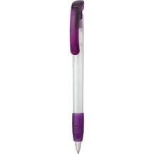 Kugelschreiber SOFT CLEAR FROZEN (frost-weiß / pflaume-lila) (Art.-Nr. CA493520)