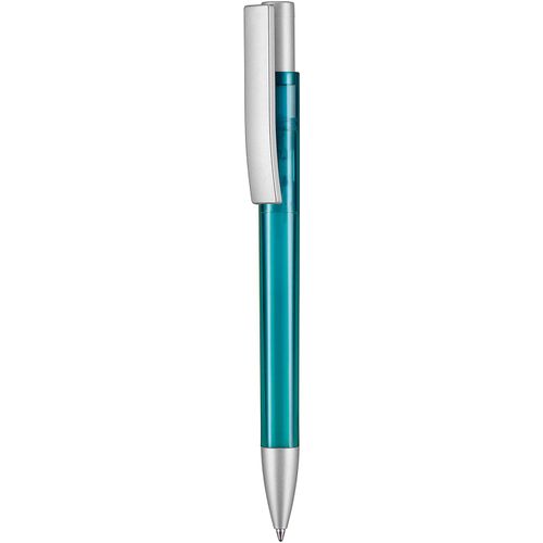Kugelschreiber STRATOS TRANSPARENT SI (Art.-Nr. CA537662) - Hochwertiger Druckkugelschreiber in...
