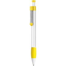 Kugelschreiber SPRING GRIPPY (weiß / zitronen-gelb) (Art.-Nr. CA647779)