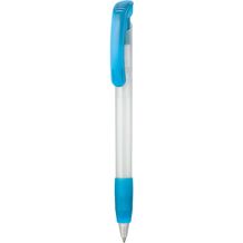 Kugelschreiber SOFT CLEAR FROZEN (frost-weiß / caribic-blau) (Art.-Nr. CA663443)