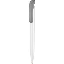 Kugelschreiber CLEAR SHINY (weiß / stein-grau) (Art.-Nr. CA666514)