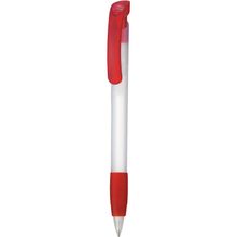 Kugelschreiber SOFT CLEAR FROZEN (frost-weiß / kirsch-rot) (Art.-Nr. CA726118)