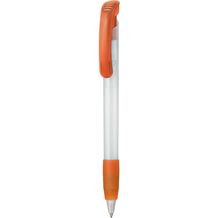 Kugelschreiber SOFT CLEAR FROZEN (frost-weiß / flamingo-orange) (Art.-Nr. CA812386)