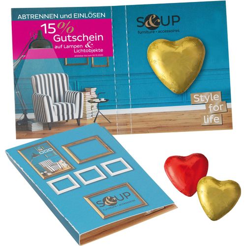 Süßes Briefchen mit Schokoladenherz (Art.-Nr. CA247849) - Faltkarte mit individuellem Außen- un...