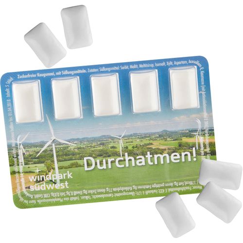Smart Card mit Kaugummi-Dragees (Art.-Nr. CA285361) - Blister für Kaugummi-Dragees, Deckpapie...
