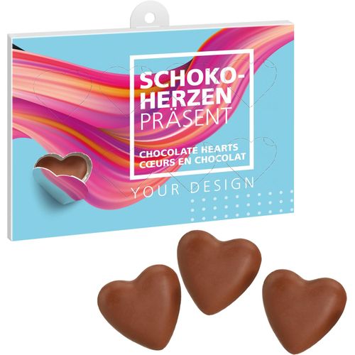 Herzenssache Schoko-Präsent - kleine Menge (Art.-Nr. CA642536) - Schokoladenherz-Präsent mit Wandaufhän...