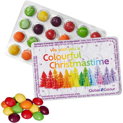 Kleinster (Advents-) Kalender der Welt mit SKITTLES® Original Fruity Candy (Art.-Nr. CA748190) - Blister-Kalender mit Aromaschutz,...