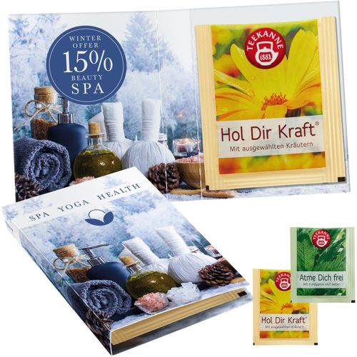 Süßes Briefchen mit Aromaversiegelter Kräuterteebeutel von Teekanne (Art.-Nr. CA751227) - Faltkarte mit individuellem Außen- un...