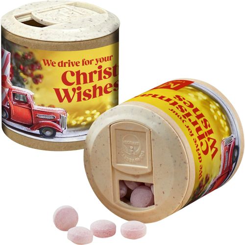 Papier-Werbedose mit Bären Company Glühweinbonbons (Art.-Nr. CA873067) - Kraftpapierdose mit kompostierbarem...