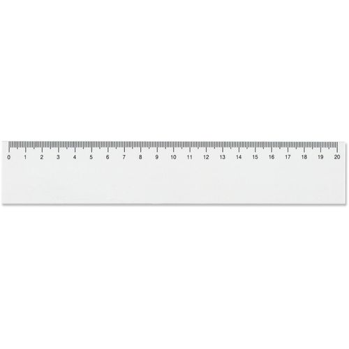 Lineal 20 cm (Art.-Nr. CA006066) - Weißes Lineal aus Kunststoff. 20 cm.