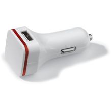 USB KFZ-Ladegerät 2,1A (weiß / rot) (Art.-Nr. CA009834)