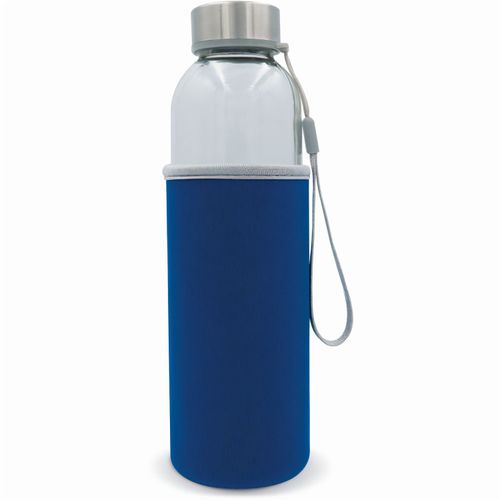 Trinkflasche aus Glas mit Neoprenhülle 500ml (Art.-Nr. CA016515) - Die Glasflasche mit Neoprenhülle ha...
