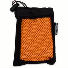 Kühlendes Handtuch aus RPET-Material, 30x80cm (schwarz / orange) (Art.-Nr. CA022960)