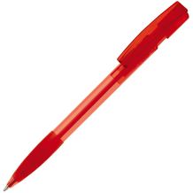 Kugelschreiber Nash Transparent mit Gummigriff (transparent rot) (Art.-Nr. CA035993)