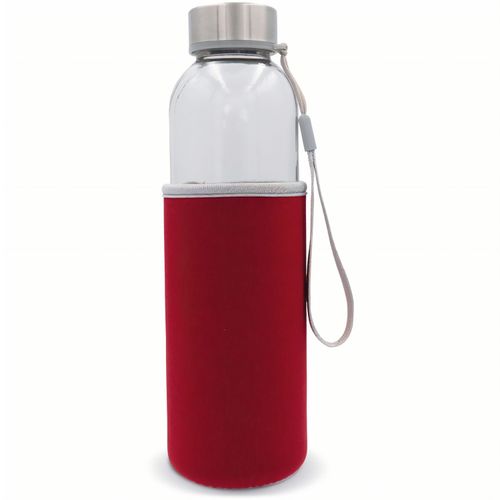 Trinkflasche aus Glas mit Neoprenhülle 500ml (Art.-Nr. CA047292) - Die Glasflasche mit Neoprenhülle ha...