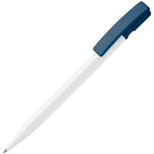 Kugelschreiber Nash Hardcolour (Weiss / Dunkelblau) (Art.-Nr. CA077604)