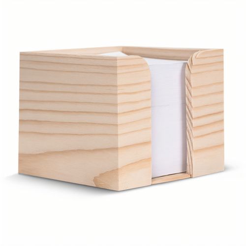 Zettelblock aus Holz, recycelt 10x10x8.5cm (Art.-Nr. CA083418) - Rustikale Holzkiste mit ca. 650 Blatt...