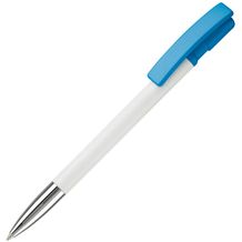 Kugelschreiber Nash Hardcolour mit Metallspitze (weiß / hellblau) (Art.-Nr. CA100508)