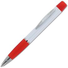 Kugelschreiber Hawaii mit dreifarbigem Textmarker (Weiss / rot) (Art.-Nr. CA154421)