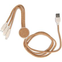 FSC cork 3 in 1 PD charging & data cable (natur) (Art.-Nr. CA184842)