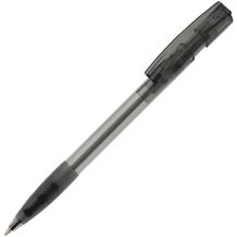 Kugelschreiber Nash Transparent mit Gummigriff (transparent schwarz) (Art.-Nr. CA220514)