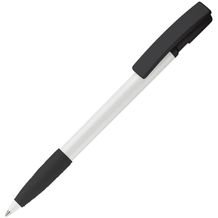 Kugelschreiber Nash Hardcolour mit Gummigriff (weiß / schwarz) (Art.-Nr. CA229387)