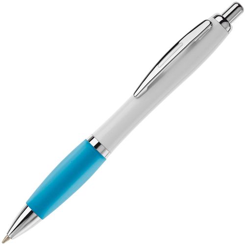 Kugelschreiber Hawaï weiß (Art.-Nr. CA248662) - Weißer Kugelschreiber mit Metallclip...