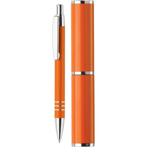 Kugelschreiber in Köcher (Art.-Nr. CA267362) - Aluminium Kugelschreiber mit 3 verchromt...