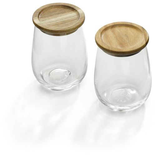 Tapas Glas (Art.-Nr. CA277863) - Set mit 2 Gläsern und Deckeln aus Akazi...