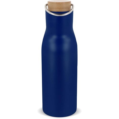 Isolier-Flasche mit Bambusdeckel, 500ml (Art.-Nr. CA304420) - Doppelwandige Vakuum-Isolierflasche mit...