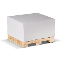 Zettelblock auf Holzpalette 10x10x5cm (weiß) (Art.-Nr. CA318183)
