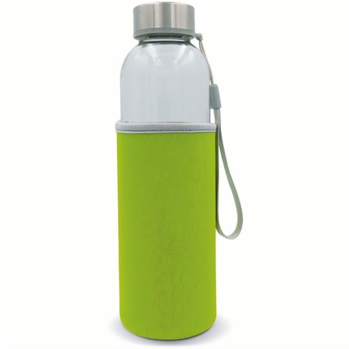 Trinkflasche aus Glas mit Neoprenhülle 500ml (Art.-Nr. CA350562) - Die Glasflasche mit Neoprenhülle ha...