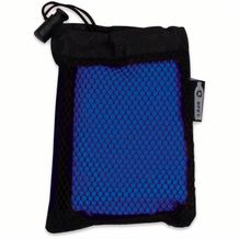 Kühlendes Handtuch aus RPET-Material, 30x80cm (schwarz / blau) (Art.-Nr. CA352069)