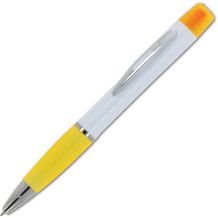 Kugelschreiber Hawaii mit dreifarbigem Textmarker (Weiss / Gelb) (Art.-Nr. CA398860)