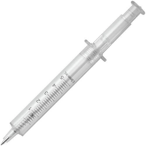 Spritzenkugelschreiber Transparent (Art.-Nr. CA411649) - Transparenter Injektionskugelschreiber...