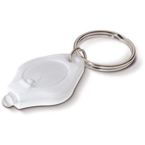 Schlüsselanhänger mit Mini-Taschenlampe (Art.-Nr. CA421962) - Kleiner Schlüsselanhänger aus Kunststo...