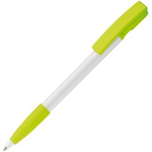 Kugelschreiber Nash Hardcolour mit Gummigriff (Weiss / hellgrün) (Art.-Nr. CA429522)