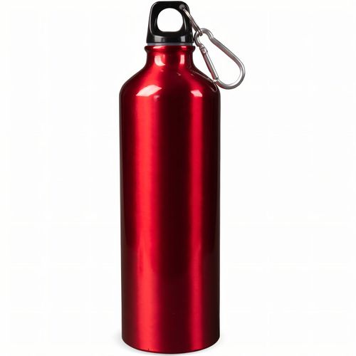 Aluminium Wasserflasche mit Karabiner 750ml (Art.-Nr. CA430818) - Einwandige Aluminiumflasche inkl....