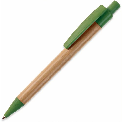 Kugelschreiber Bambus mit Weizenstroh Elementen (Art.-Nr. CA438237) - Kugelschreiber aus Bambus mit Clip,...