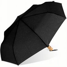 21 faltbarer Regenschirm aus R-PET -Material mit Automatiköffnung (Schwarz) (Art.-Nr. CA528724)